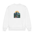 Mountain Roadback Sweatshirt — Scenic Sunset Car Graphic