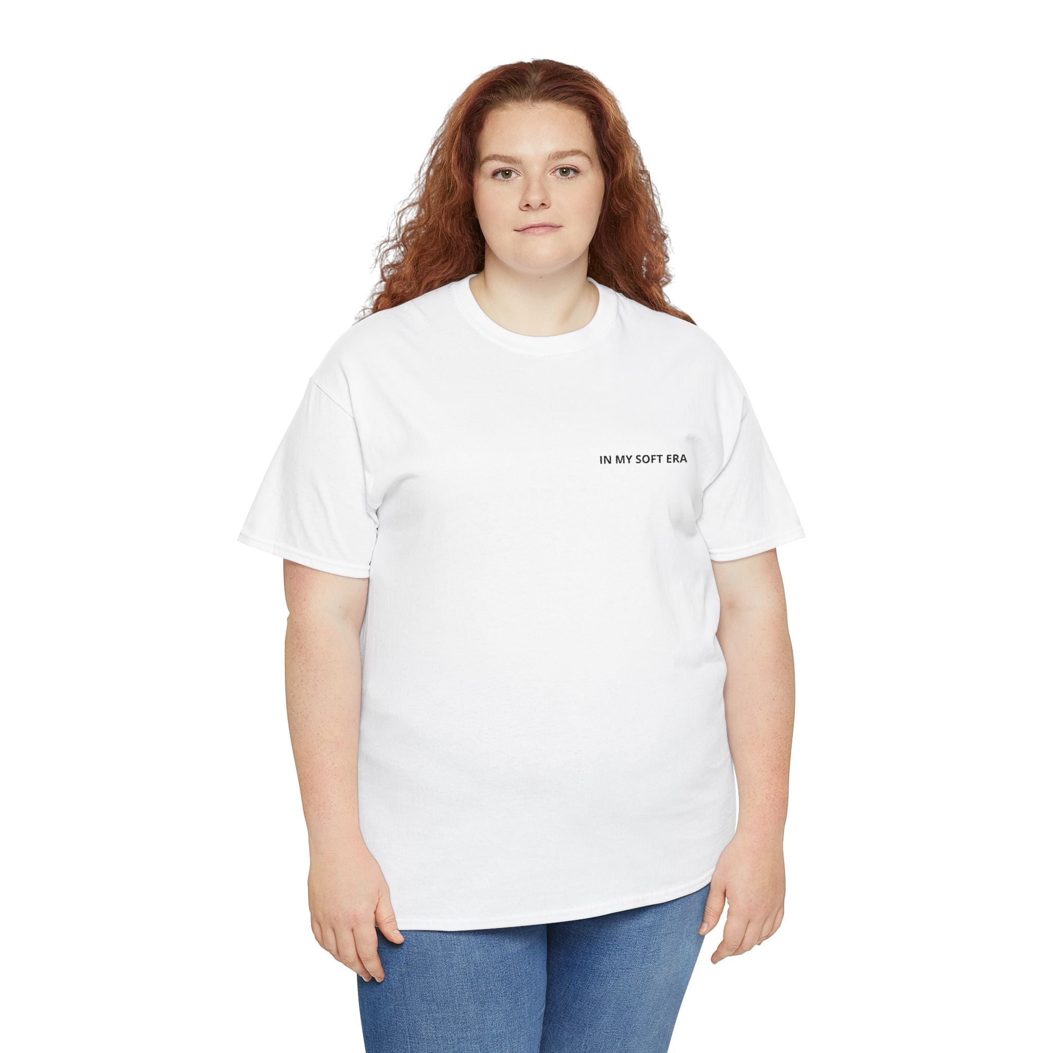 Minimal "In My Soft Era" Tee — Casual White Graphic T-Shirt