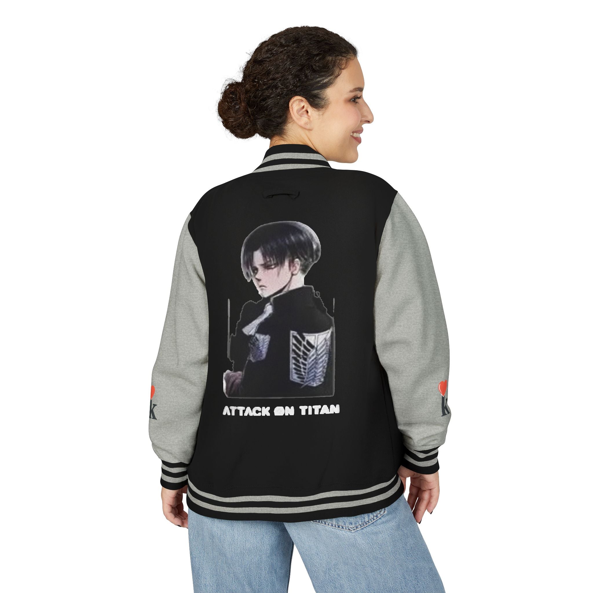 Attack on Titan Levi Varsity Jacket - Anime Letterman Jacket with Scout Regiment Emblem