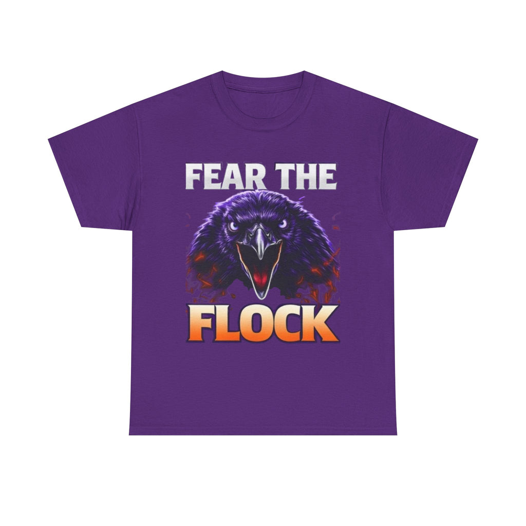 Fear the Flock Raven T-Shirt — Bold Gothic Graphic Tee