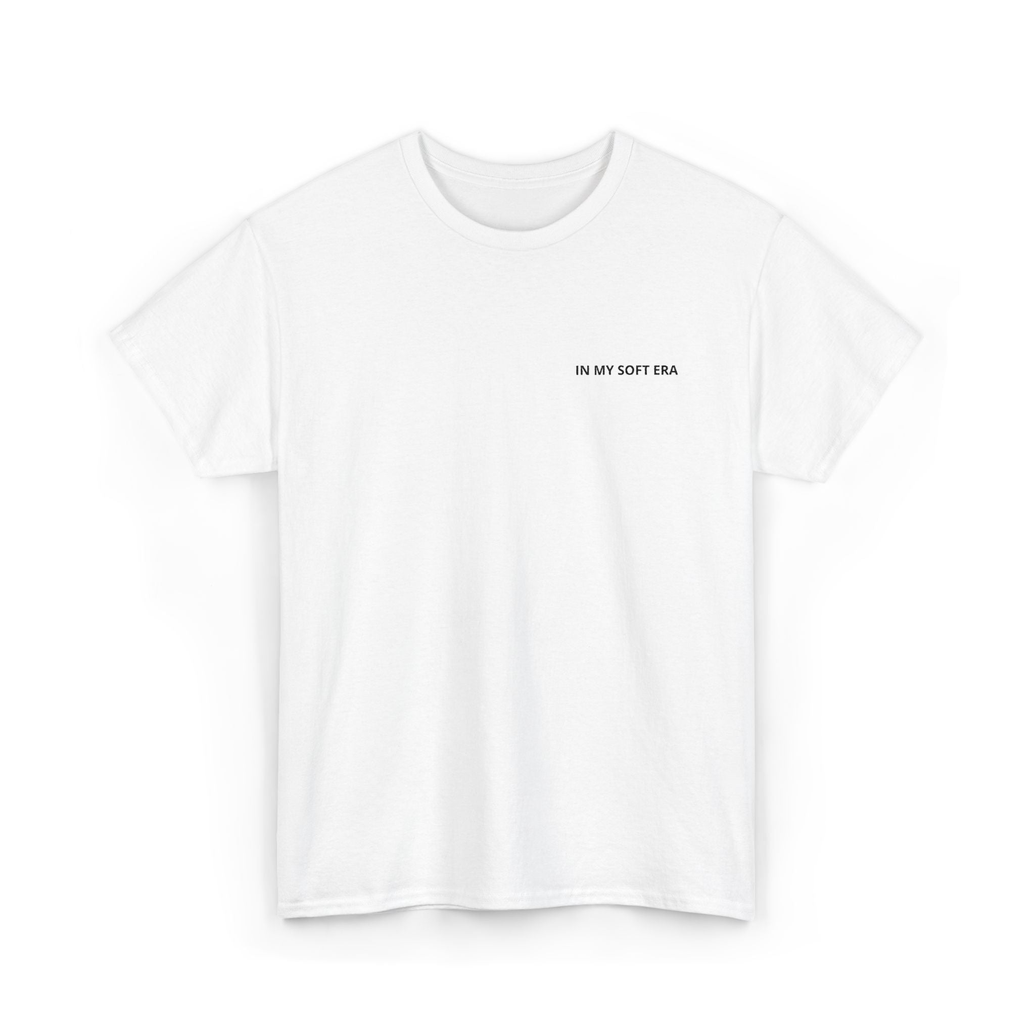 Minimal "In My Soft Era" Tee — Casual White Graphic T-Shirt