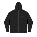 Men's Minimal Mountain Zip Hoodie – Small Chest Logo, Eco Re-Fleece Full‑Zip