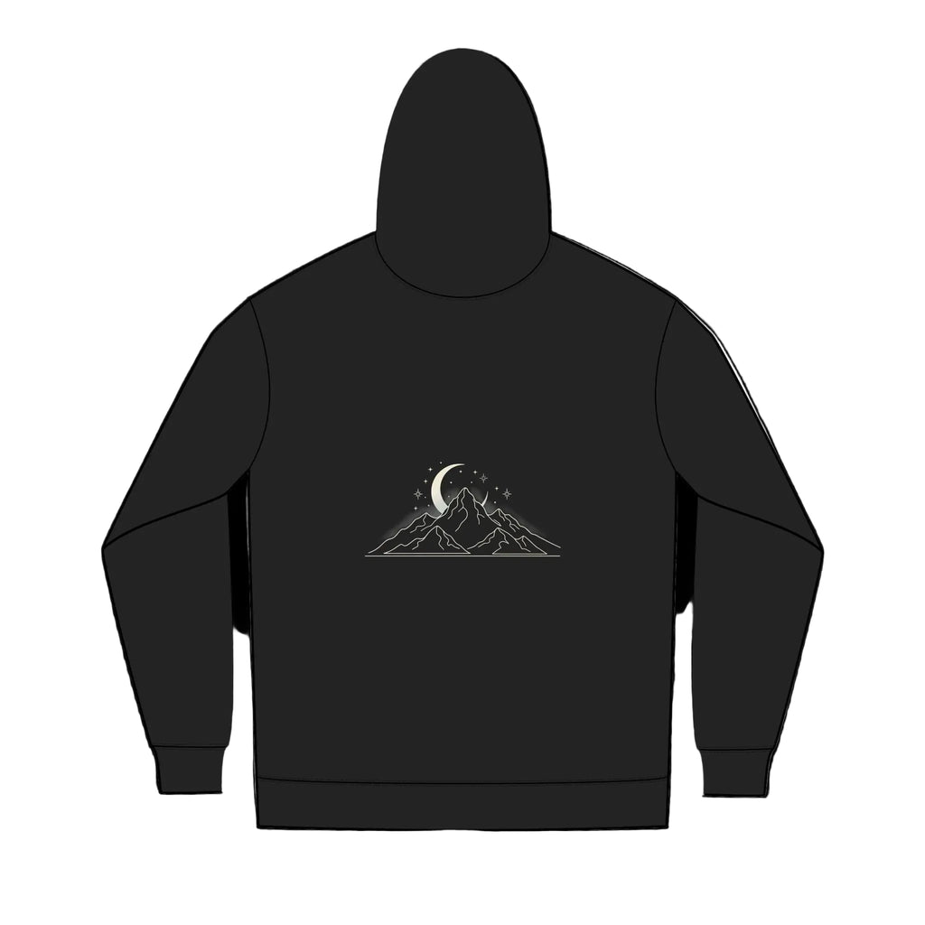 Men's Minimal Mountain Zip Hoodie – Small Chest Logo, Eco Re-Fleece Full‑Zip