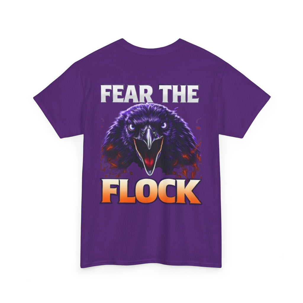 Fear the Flock Raven T-Shirt — Bold Gothic Graphic Tee