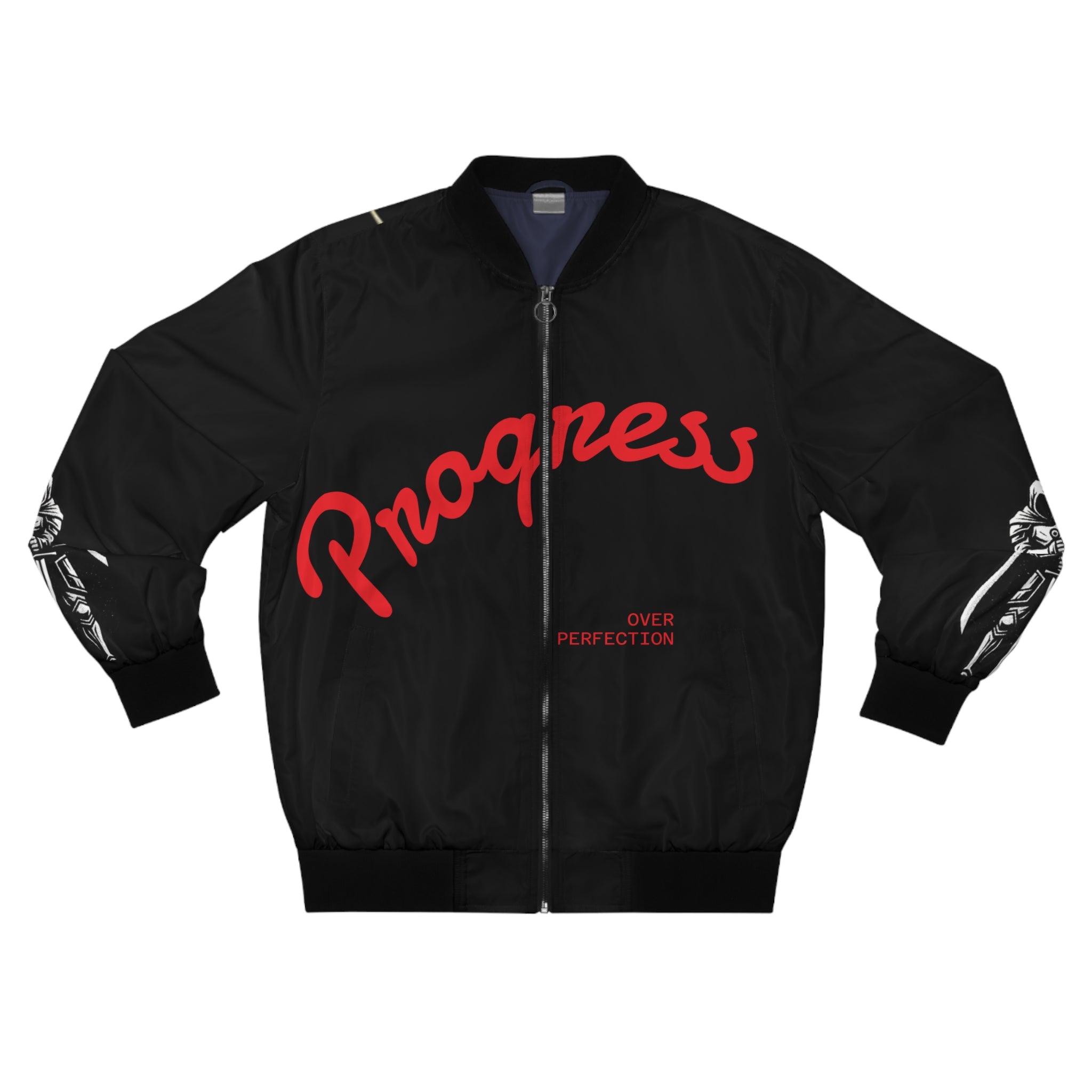 Progress Bomber Jacket — Mythic Warrior Graphic Men’s Bomber