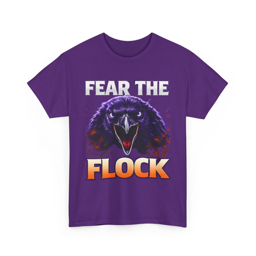 Fear the Flock Raven T-Shirt — Bold Gothic Graphic Tee