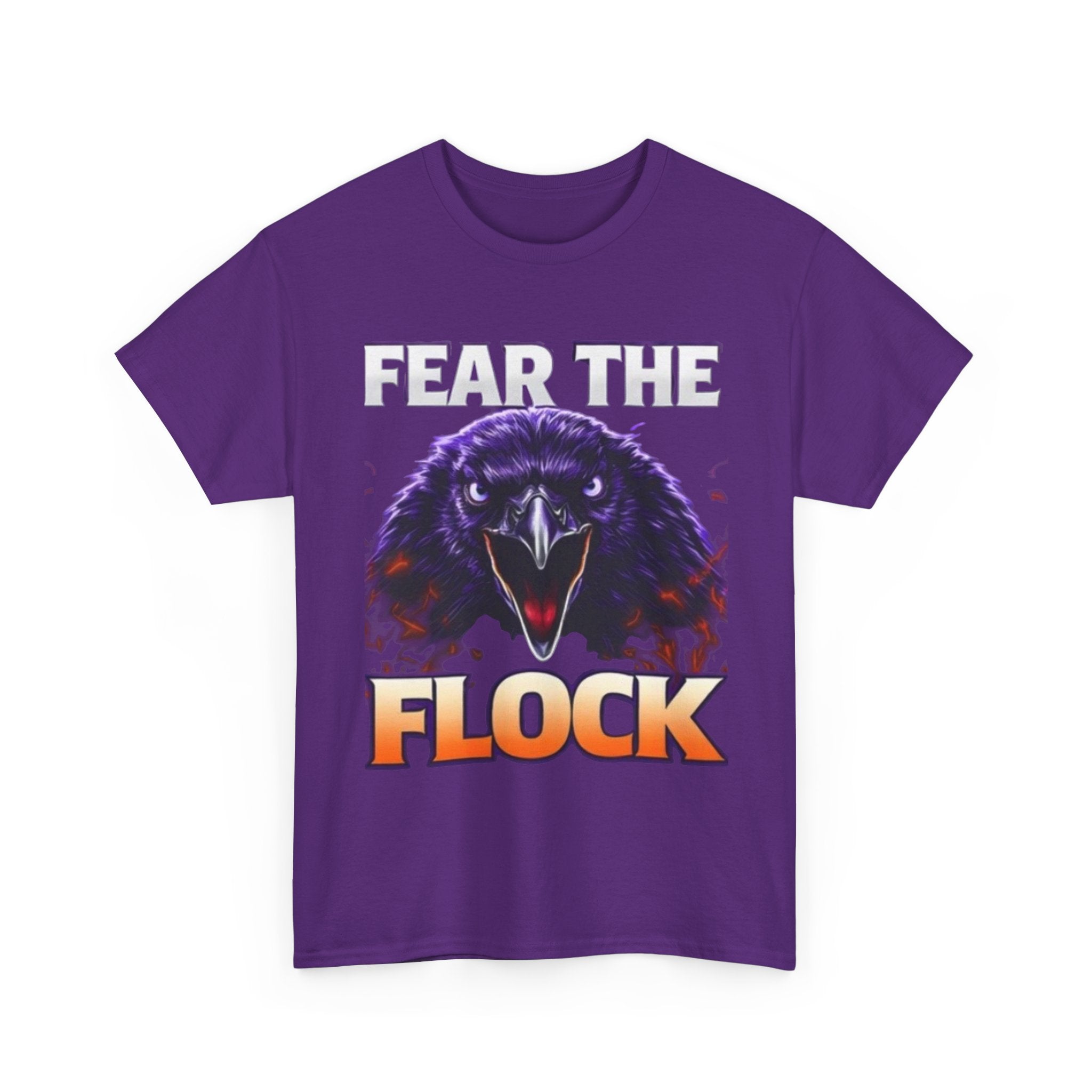 Fear the Flock Raven T-Shirt — Bold Gothic Graphic Tee