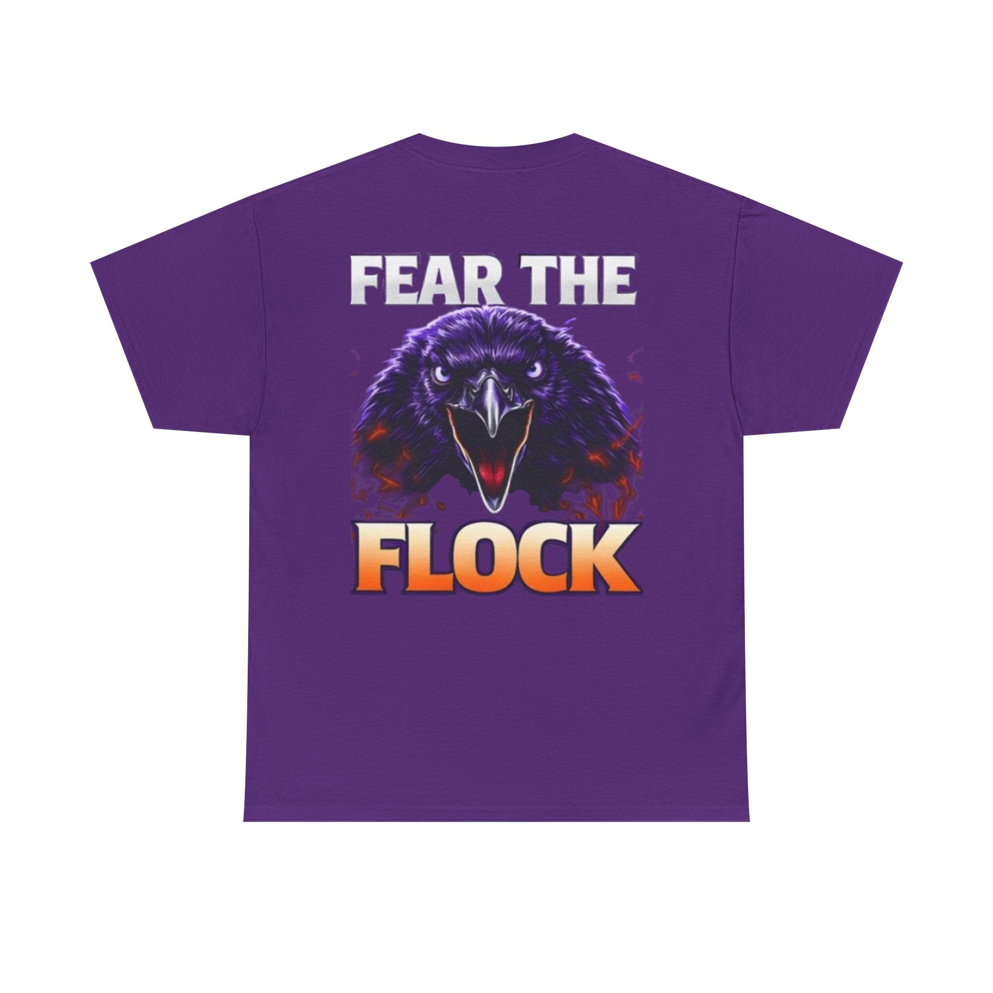 Fear the Flock Raven T-Shirt — Bold Gothic Graphic Tee