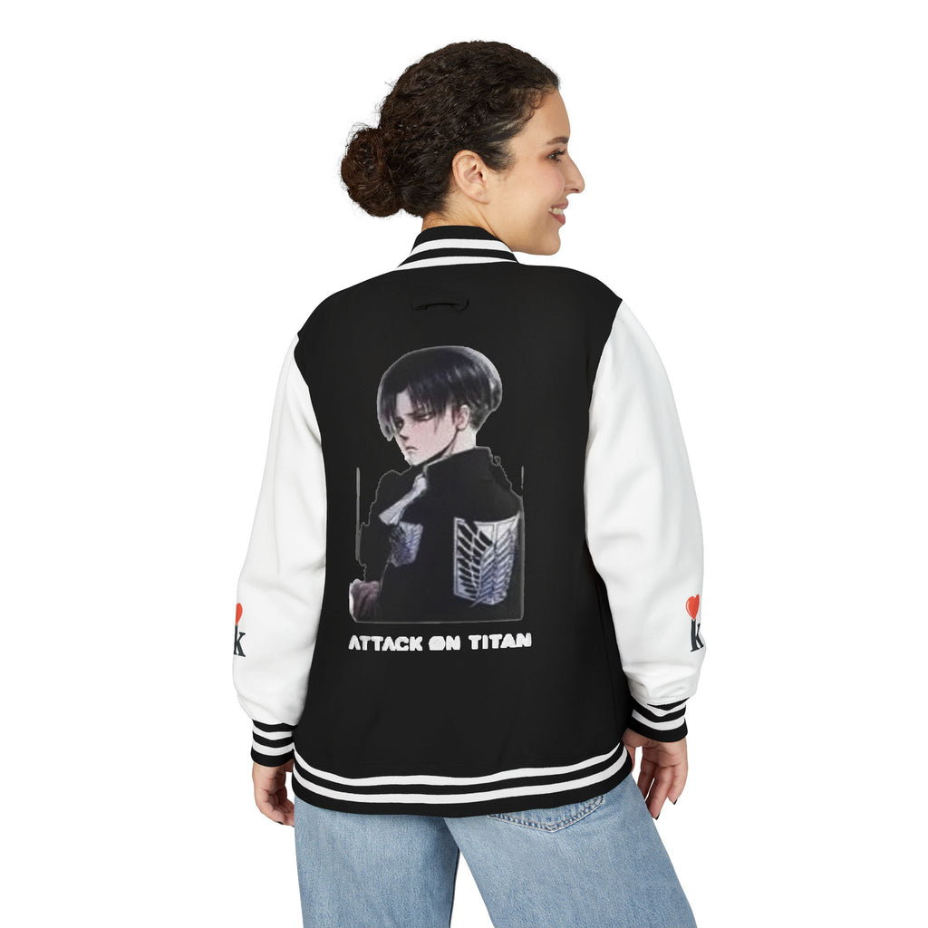 Attack on Titan Levi Varsity Jacket - Anime Letterman Jacket with Scout Regiment Emblem