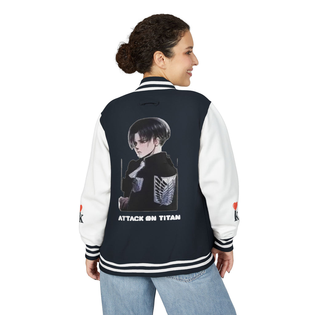 Attack on Titan Levi Varsity Jacket - Anime Letterman Jacket with Scout Regiment Emblem