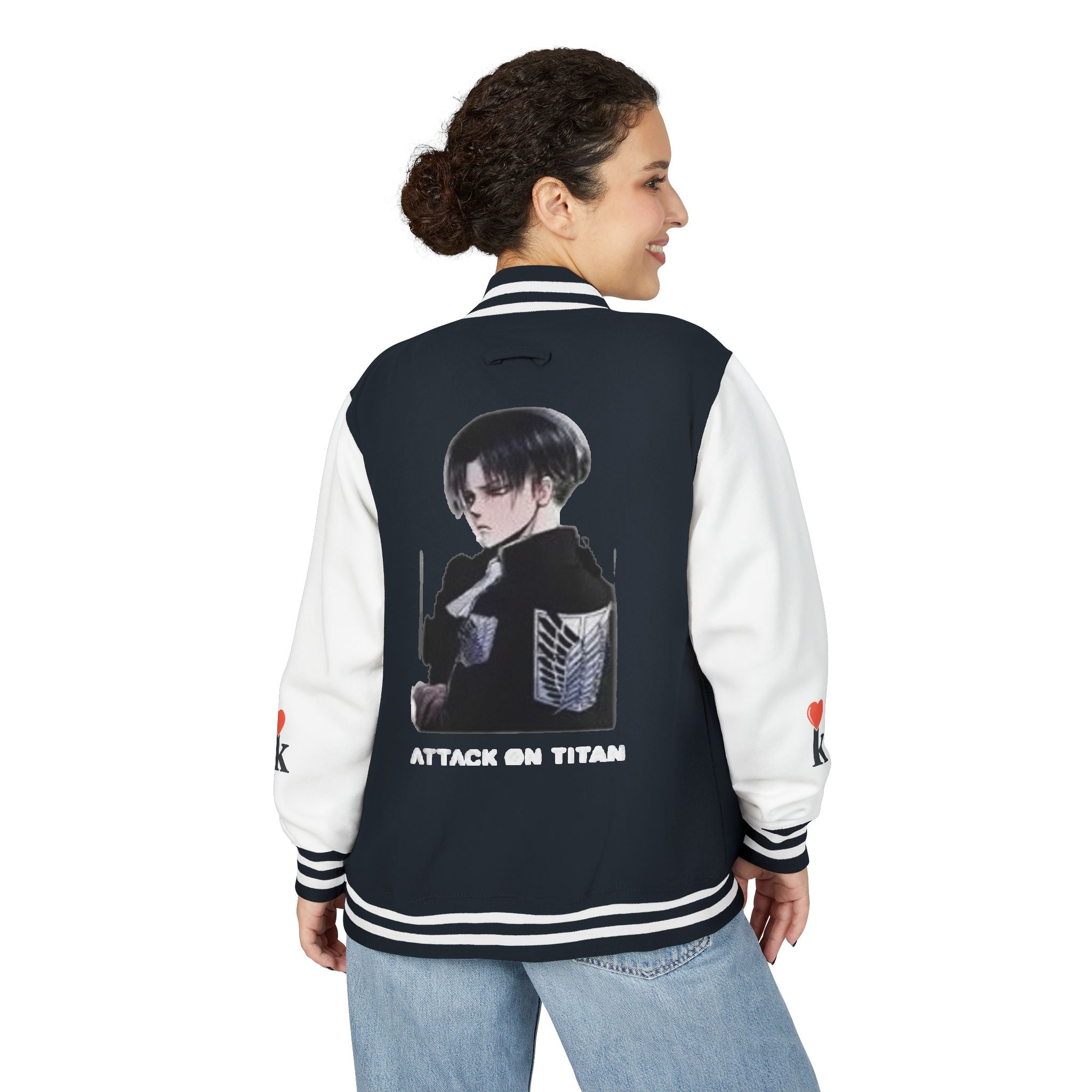 Attack on Titan Levi Varsity Jacket - Anime Letterman Jacket with Scout Regiment Emblem