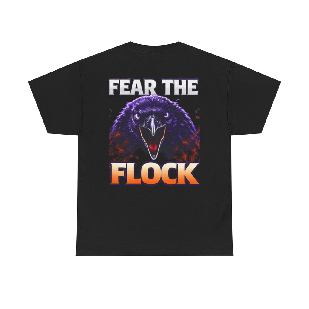 Fear the Flock Raven T-Shirt — Bold Gothic Graphic Tee