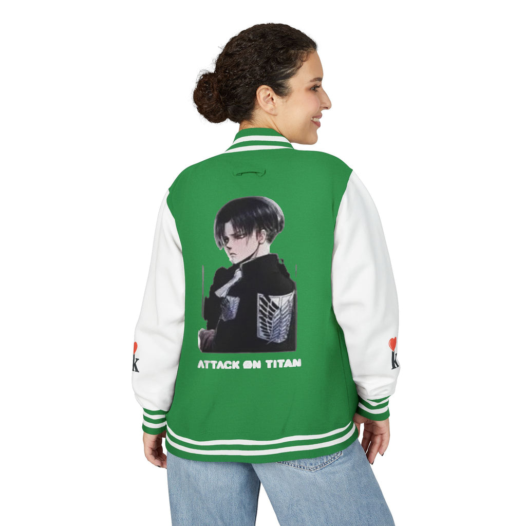 Attack on Titan Levi Varsity Jacket - Anime Letterman Jacket with Scout Regiment Emblem