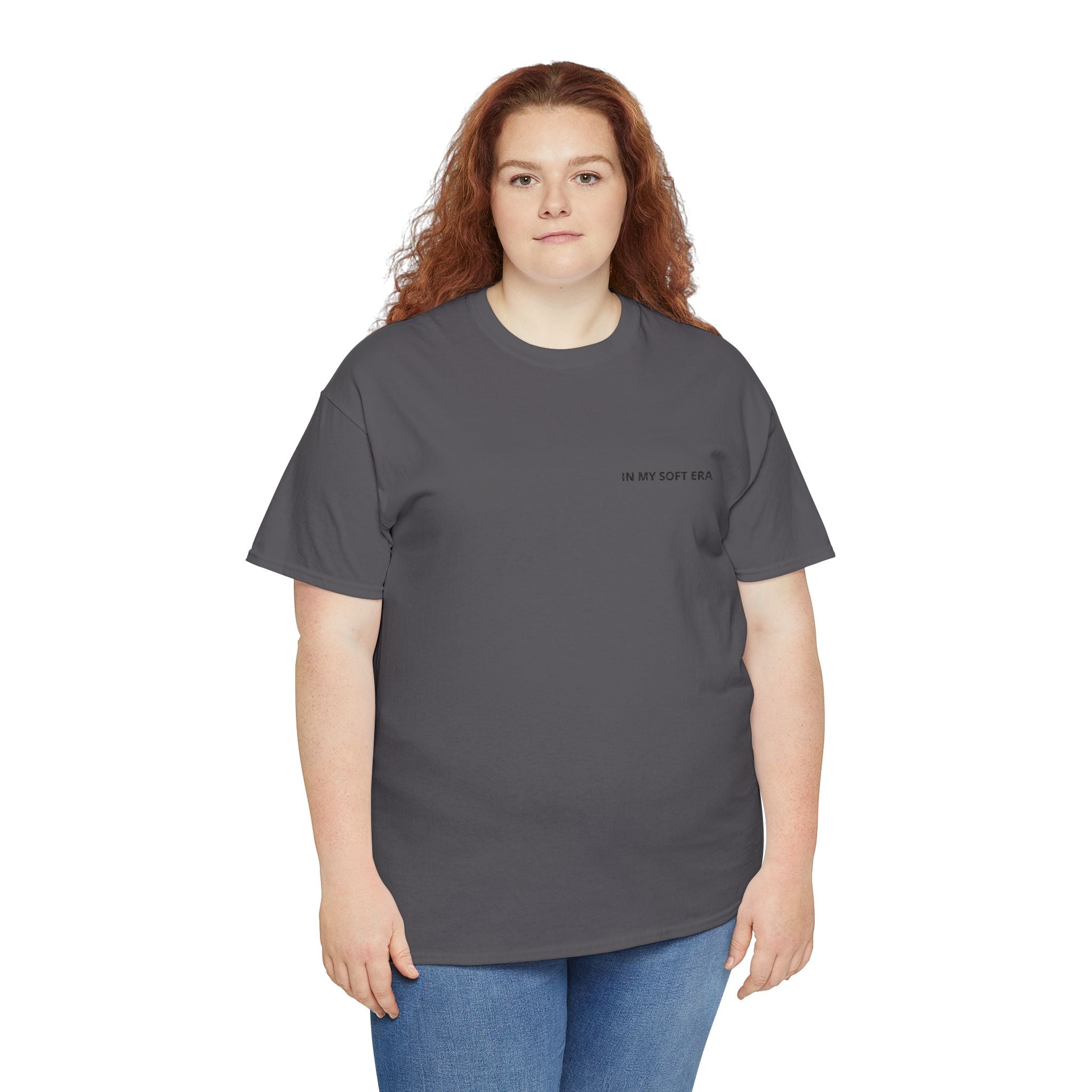 Minimal "In My Soft Era" Tee — Casual White Graphic T-Shirt