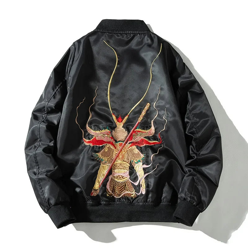 Bomber Jacket Embroidery Mens Hip Hop Jacket Autumn Winter Thick Warm Pilot Baseball Jacket Men Chinese Fashion Streetwear Youth