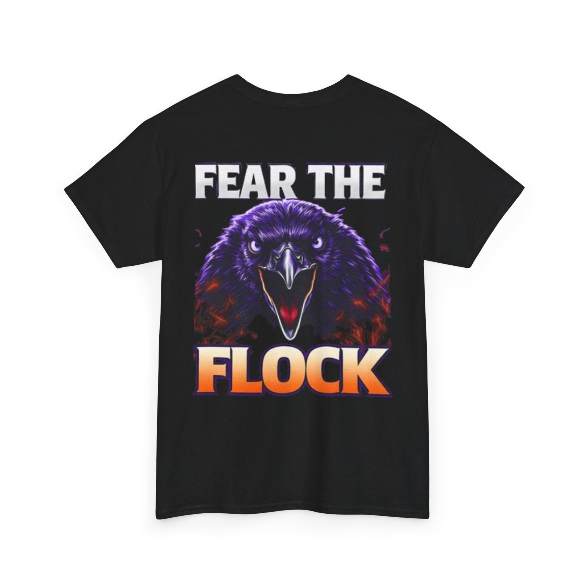 Fear the Flock Raven T-Shirt — Bold Gothic Graphic Tee