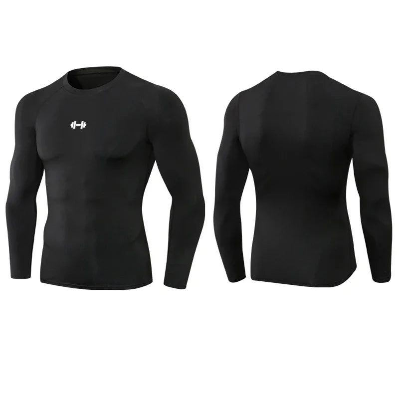 Men Compression Long Sleeve T shirt Autumn Running Sport Tee Gym Fitness Sweatshirt Jogging Tracksuit Athletic Rashguard Top