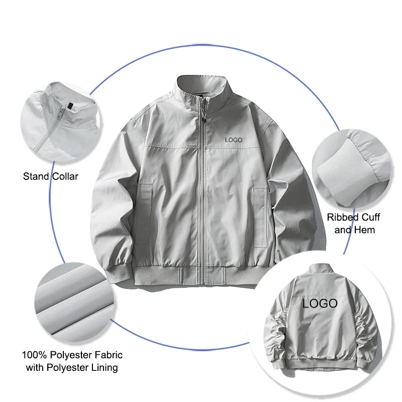 Men S Clothing Windbreaker Jacket With Polyester Lining Mens Clothes