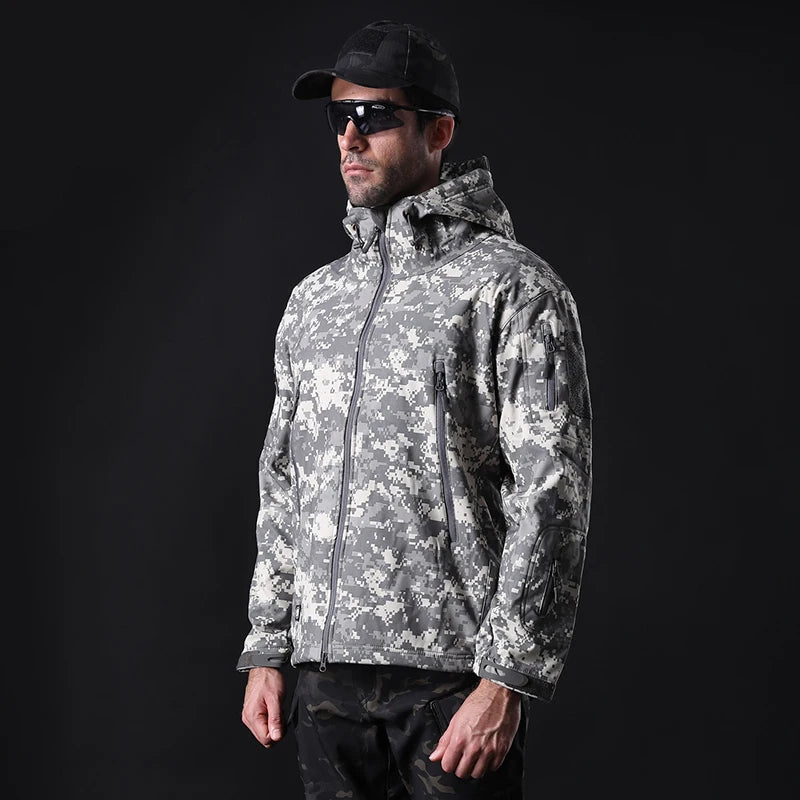 Autumn Men's Military Camouflage Fleece Jacket Army Tactical Clothing