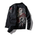 Bomber Jacket Men Chinese Dragon Embroidery Pilot Jacket Retro Punk