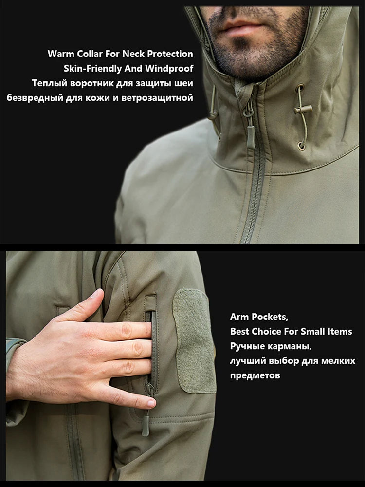 Autumn Men's Military Camouflage Fleece Jacket Army Tactical Clothing