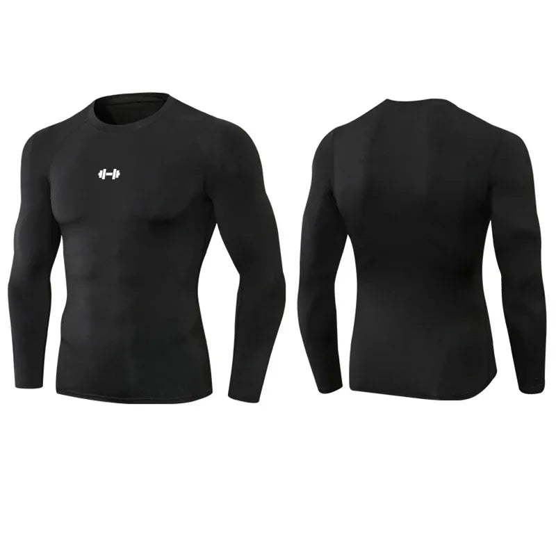 Men Compression Long Sleeve T shirt Autumn Running Sport Tee Gym Fitness Sweatshirt Jogging Tracksuit Athletic Rashguard Top