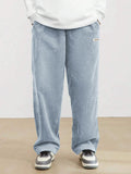 2026 new fashion Men's Corduroy Straight Casual Pants spring autumn Outdoor Streetwear with Drawstring Elastic Waist