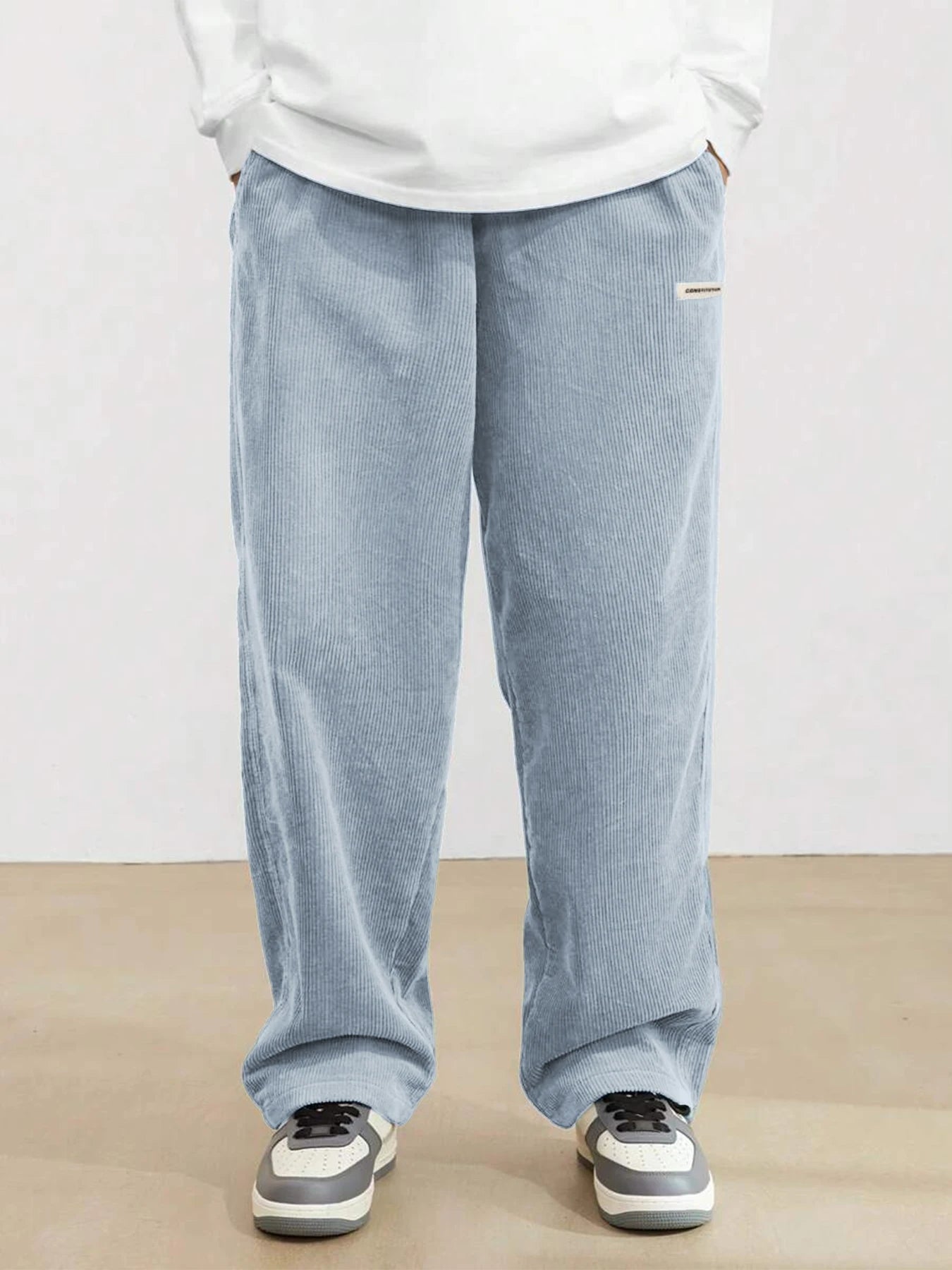 2026 new fashion Men's Corduroy Straight Casual Pants spring autumn Outdoor Streetwear with Drawstring Elastic Waist
