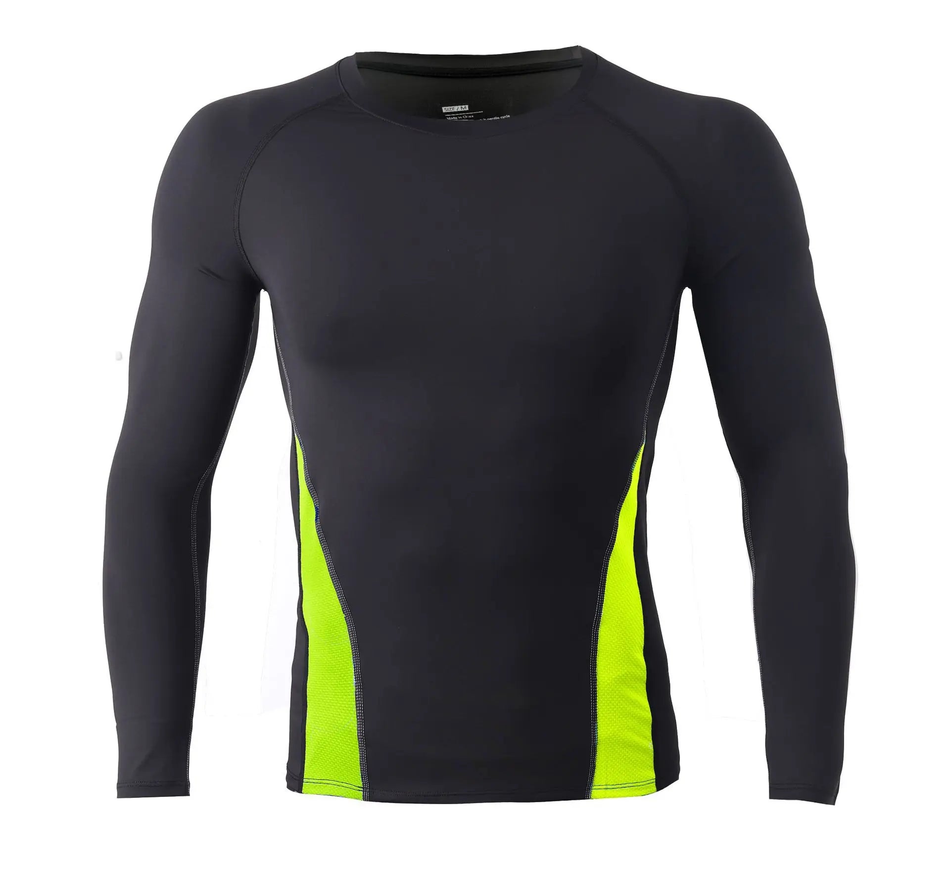Mens Long Sleeve Compression Shirt Quick Dry Breathable Slim Fit Workout Training Shirt for Outdoor Sports 3 Colors